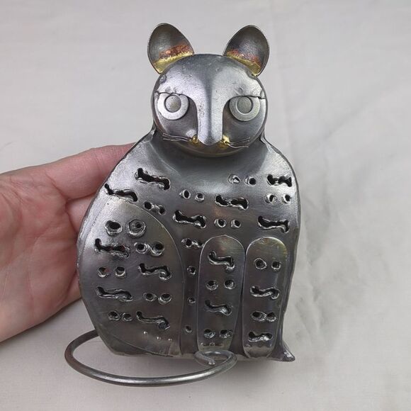 For Kitty Rescue! Metal Tealight Candle Holder - Picture 2 of 11
